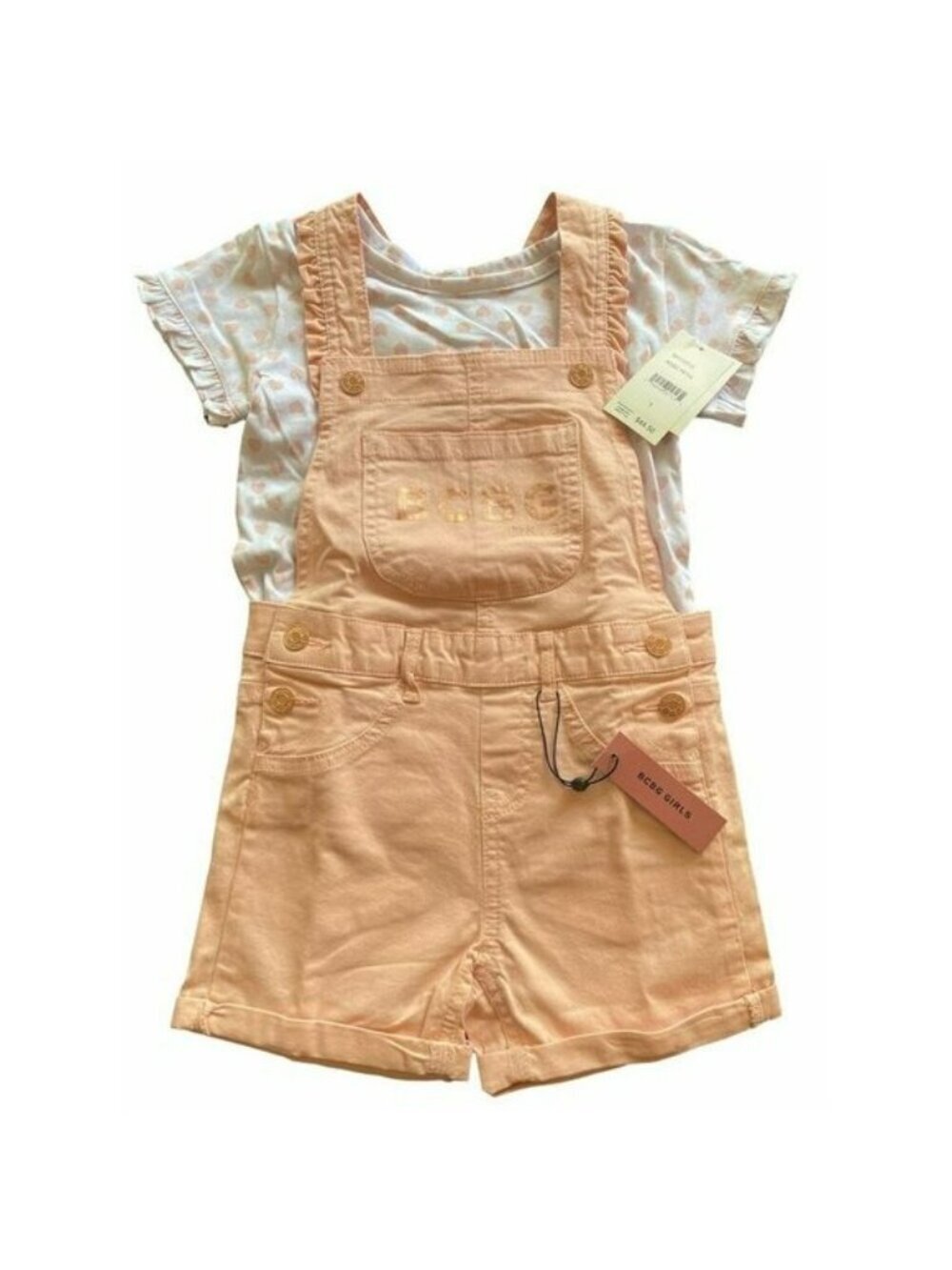 BCBG 2 Piece Overall Shirt girls Set New Size 5